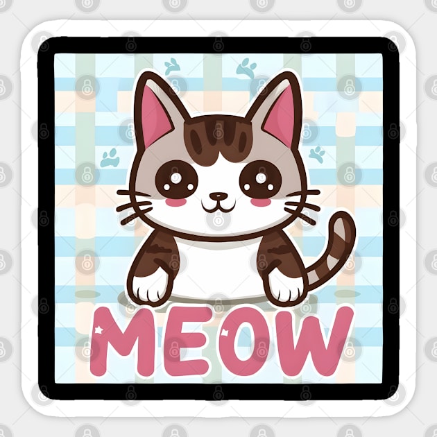 Cute Meow cat Sticker by Spaceboyishere